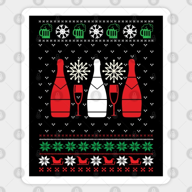 Christmas drinking ugly christmas sweater Magnet by MZeeDesigns